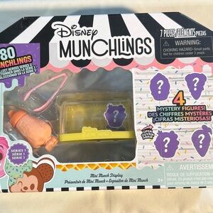 Disney Munchlings Mystery Figures Set with Yellow Display New